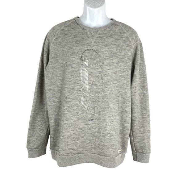 Marine Layer Sweatshirt Graphic Crewneck Gray Polyester‎ Blend Men's Medium - Picture 1 of 9